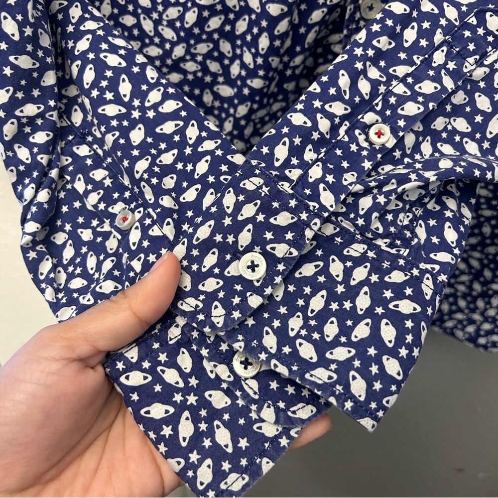 Boden Boys Outer Space Planets Button Down Shirt Size 13-14Y - Picture 5 of 10